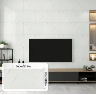 Baldosas Autoadhesivas 30x60 color blanco mármol