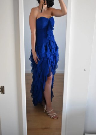 Vestido largo azul invitada