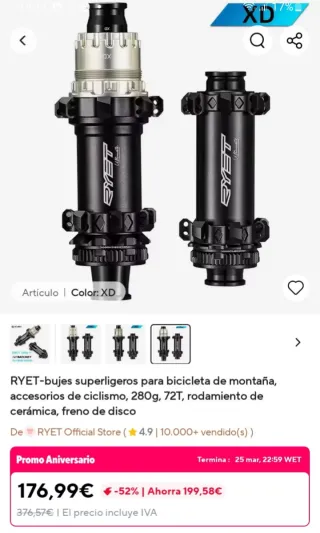 Bujes RYET 72T Ceramic 280g