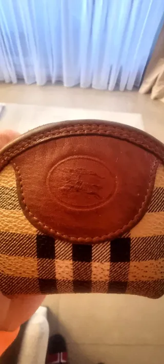 Portafoglio Burberry a Quadri Marrone e Beige