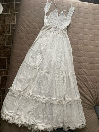 Abito lungo Bianco Antica Sartoria Positano -