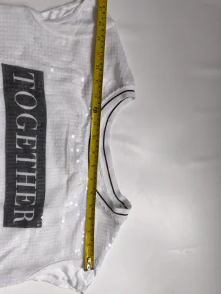 Camiseta blanca lentejuelas Together