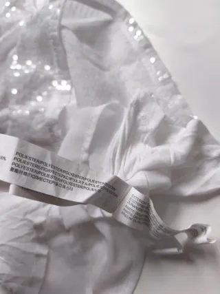 Camiseta blanca lentejuelas Together