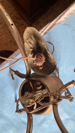 Lampadario Vintage Metallo Anni '40/'50