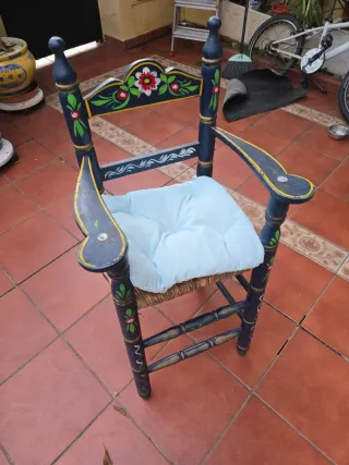 Silla Trona Antigua Madera Niños