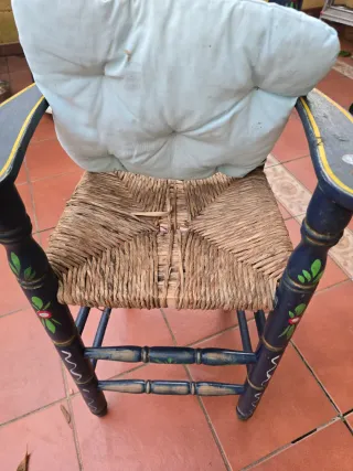 Silla Trona Antigua Madera Niños