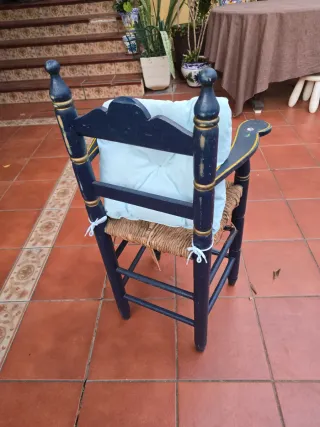 Silla Trona Antigua Madera Niños