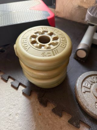 Pack gimnasio completo +100kg pesas, barras, banco