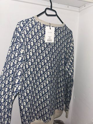 Sudadera Christian Dior Talla M Logo Azul Blanco