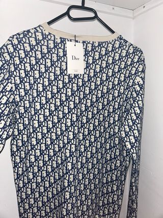 Sudadera Christian Dior Talla M Logo Azul Blanco