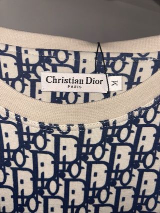 Sudadera Christian Dior Talla M Logo Azul Blanco