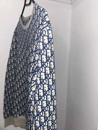 Sudadera Christian Dior Talla M Logo Azul Blanco