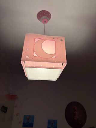 Lámpara infantil rosa estrellas y luna