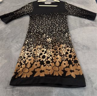 Vestido Jot Fashion floral negro beige T.M