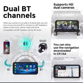 CarPlay Moto 6.25 CarPlay Android Auto IP67