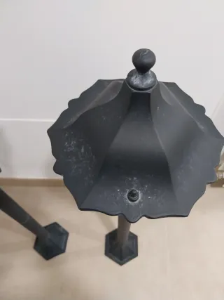 2 Farolas de Jardín Negras Metálicas