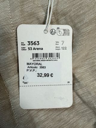 Pantalón infantil Mayoral beige talla 7 122cm