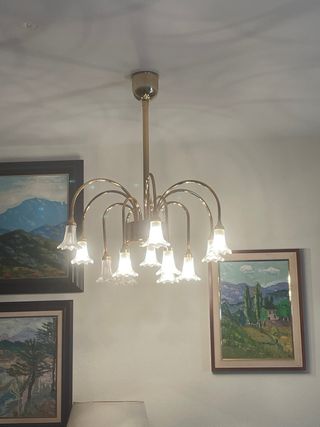 Lámpara de techo lágrimas dorada