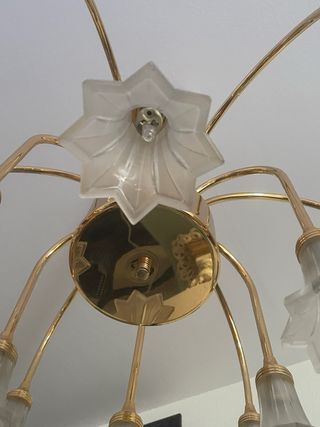 Lámpara de techo lágrimas dorada