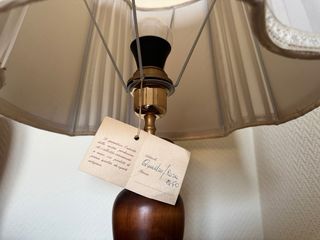 Lampada vintage tessuto e legno