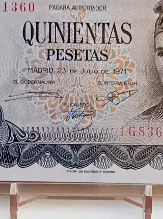 Billete 500 pesetas 1971