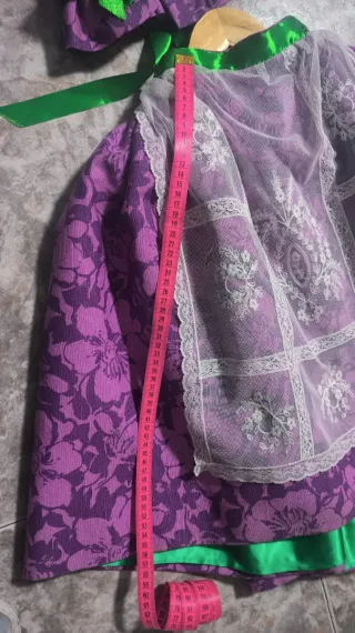 Traje de fallera niña morado y blanco