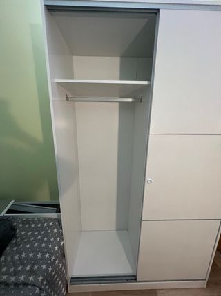 Armario corredero metálico blanco