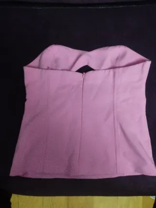Top Zara rosa escote corazón talla S