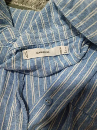 Pijama camisero hombre rayas azul y blanco