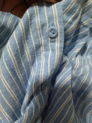 Pijama camisero hombre rayas azul y blanco