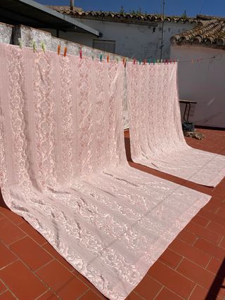 Tela de seda pura adamascada antigua cortinas