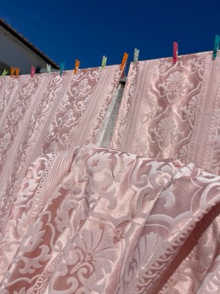 Tela de seda pura adamascada antigua cortinas