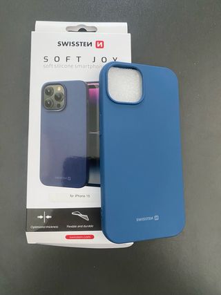 Funda SWISSTEN Soft Joy iPhone 15 Azul