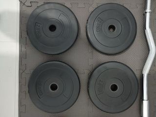 Banco de gimnasio plegable + set de pesas