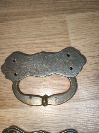 6 antiguos tiradores de bronce años 60