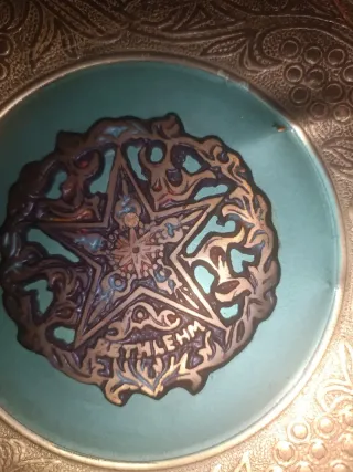 Antiguo plato latón Estrella de Belén