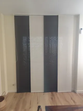 Panel japonés chocolate y blanco roto