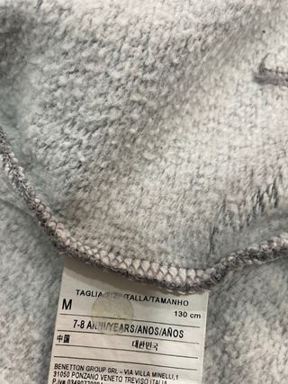 Casaco Benetton 7-8 Anos Cinza