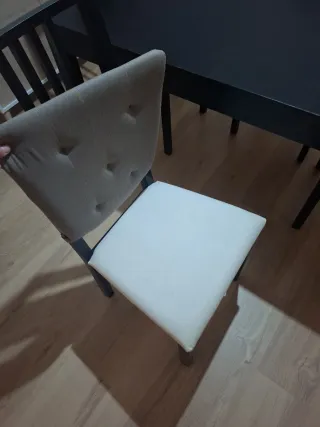 Mesa comedor negra y 6 sillas