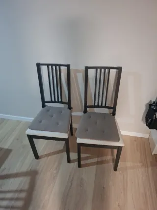 Mesa comedor negra y 6 sillas