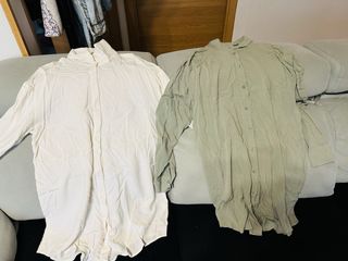 Blusas premamá H&M (beige y verde)