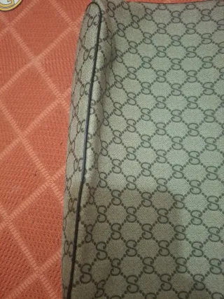 Bolso de mano mujer beige y rojo