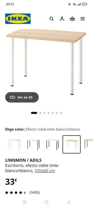 Mesa escritorio IKEA LINNMON / ADILS