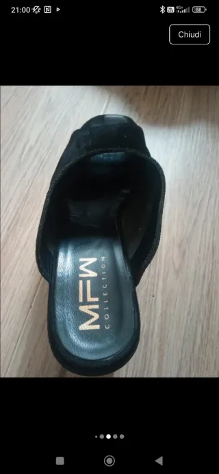 Zoccolo in camoscio nero