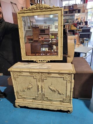 APARADOR CON ESPEJO ESTILO Chinoiserie