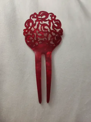 Peineta nacarada granate fiestas