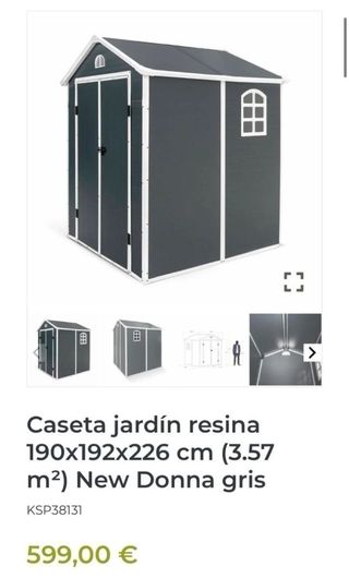 Caseta jardín resina 3.57 m2 New Donna