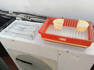 Jaula para loros y ninfas plateada