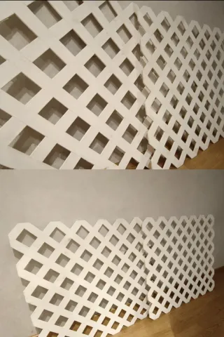 Celosía madera blanca