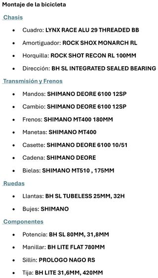 Bicicleta MTB BH LINX RACE